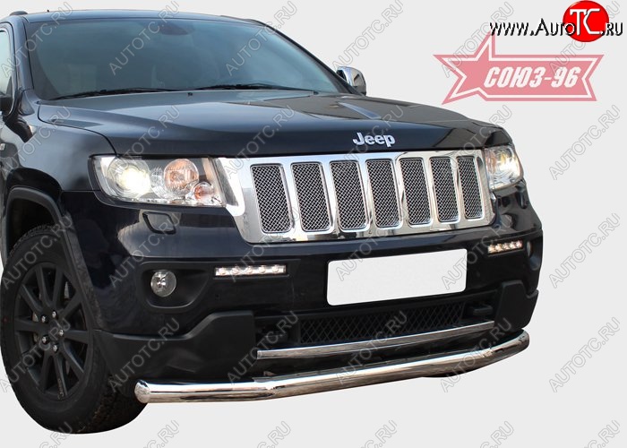 16 739 р. Защита переднего бампера одинарная Souz-96 (d76) Jeep Grand Cherokee WK2 дорестайлинг (2010-2013)  с доставкой в г. Калуга