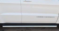 15 799 р. Защита порогов из круглой трубы диаметром 63 мм Russtal  Jeep Grand Cherokee  WK2 (2010-2013) (Защита порогов с со скосами на торцах (вариант 1))  с доставкой в г. Калуга. Увеличить фотографию 1