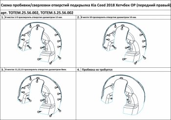 4 099 р. Правый подкрылок передний TOTEM (с шумоизоляцией)  KIA Ceed  3 CD (2018-2024)  с доставкой в г. Калуга. Увеличить фотографию 2