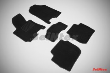 2 499 р. Комплект ворсовых ковриков в салон LUX Seintex  KIA Cerato  3 YD (2013-2016) (Чёрный)  с доставкой в г. Калуга. Увеличить фотографию 1