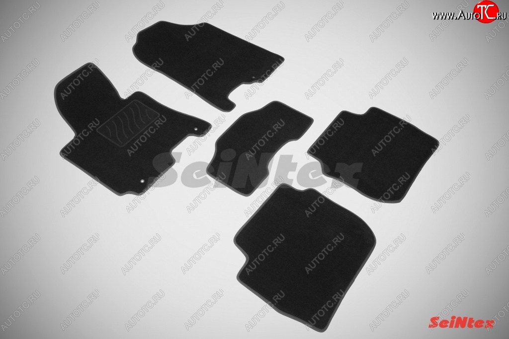 2 499 р. Комплект ворсовых ковриков в салон LUX Seintex  KIA Cerato  3 YD (2013-2016) (Чёрный)  с доставкой в г. Калуга