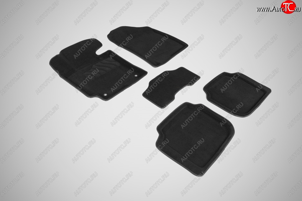 4 599 р. Износостойкие коврики в салон SeiNtex Premium 3D 4 шт. (ворсовые, черные)  KIA Cerato  3 YD (2013-2016)  с доставкой в г. Калуга