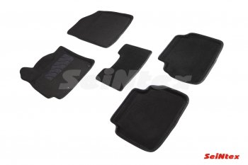 4 999 р. Комплект 3D ковриков в салон (ворсовые / чёрные) Seintex  KIA Cerato  4 BD (2018-2024)  с доставкой в г. Калуга. Увеличить фотографию 1