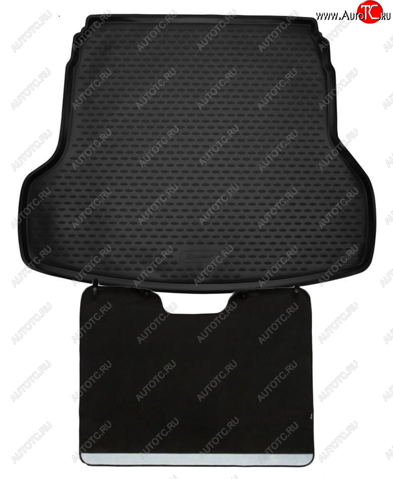 6 249 р. Коврик багажника с функцией защиты бампера Element Standard (полиуретан)  KIA Cerato  4 BD (2018-2024) (Черный)  с доставкой в г. Калуга
