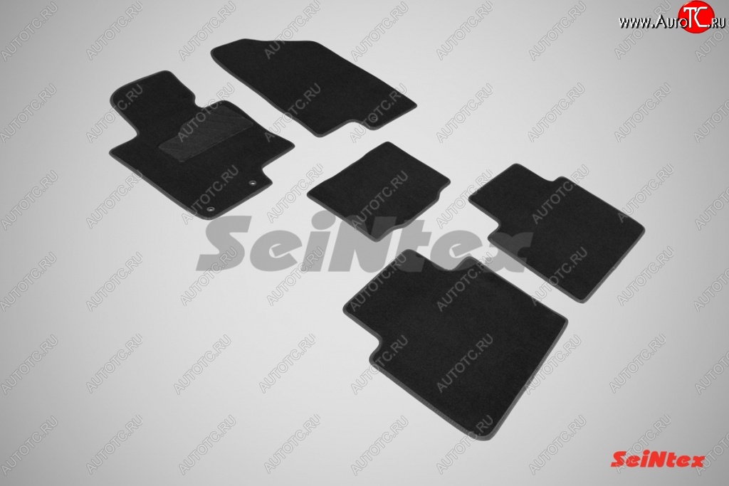 2 699 р. Комплект ворсовых ковриков в салон LUX Seintex  KIA Optima  3 TF (2010-2016) (Чёрный)  с доставкой в г. Калуга