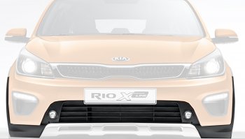 18 999 р. Накладка переднего бампера Оригинал  KIA Rio  X-line (2017-2021)  с доставкой в г. Калуга. Увеличить фотографию 1