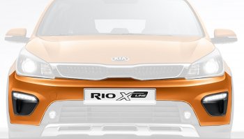 12 699 р. Бампер передний Оригинал (верхняя часть)  KIA Rio  X-line (2017-2021) (Неокрашенный)  с доставкой в г. Калуга. Увеличить фотографию 1