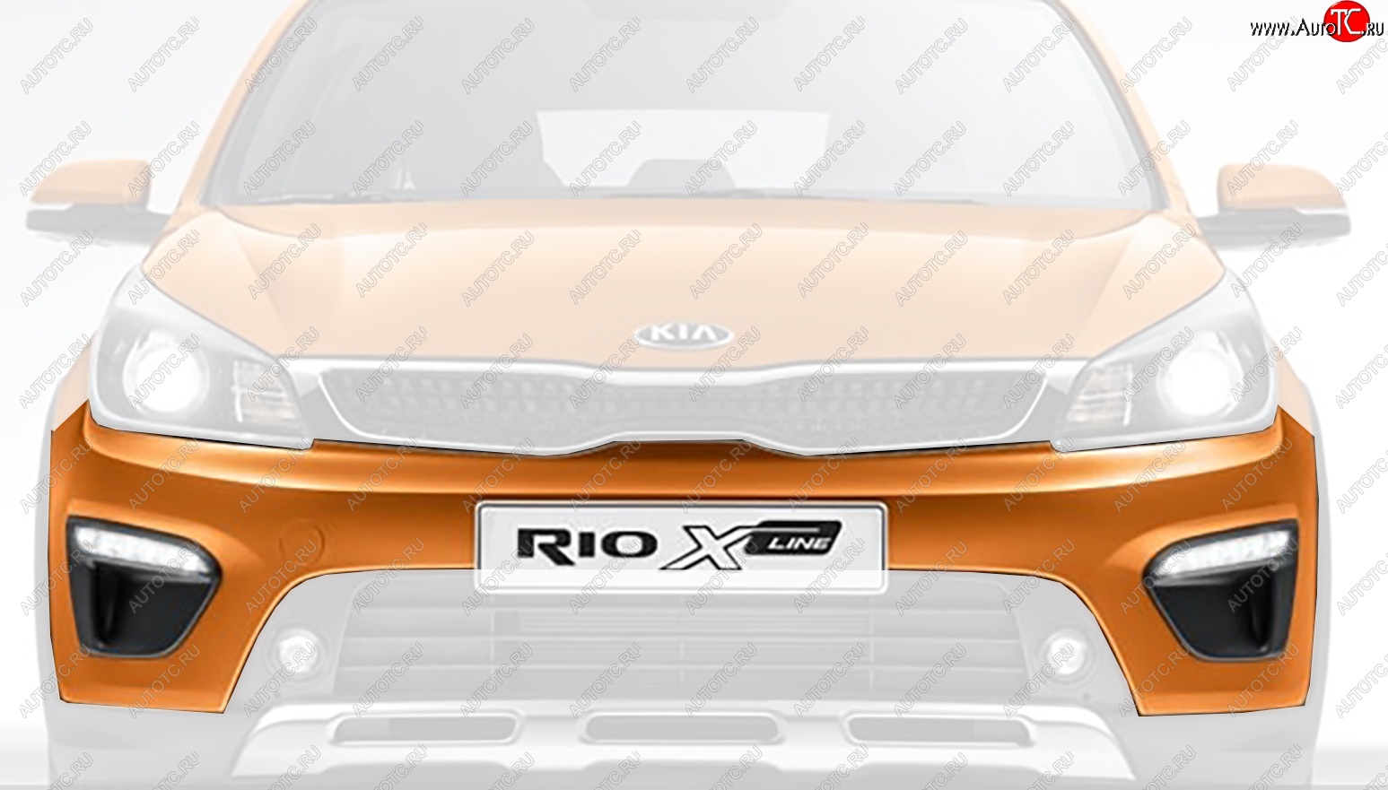 12 499 р. Бампер передний Оригинал (верхняя часть) KIA Rio X-line (2017-2021) (Неокрашенный)  с доставкой в г. Калуга