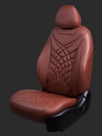 Чехлы для сидений Lord Autofashion Байрон ЖУК (экокожа, спинка 60/40, 3 Г-образных подголовника) KIA Rio 4 FB дорестайлинг седан (2016-2020)