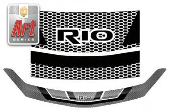 2 349 р. Дефлектор капота на CA-Plastic  KIA Rio  X (2020-2024) (Серия Art графит)  с доставкой в г. Калуга. Увеличить фотографию 1