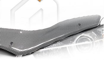 2 599 р. Дефлектор капота на CA-Plastic  KIA Rio  X (2020-2024) (Шелкография карбон-серебро)  с доставкой в г. Калуга. Увеличить фотографию 1