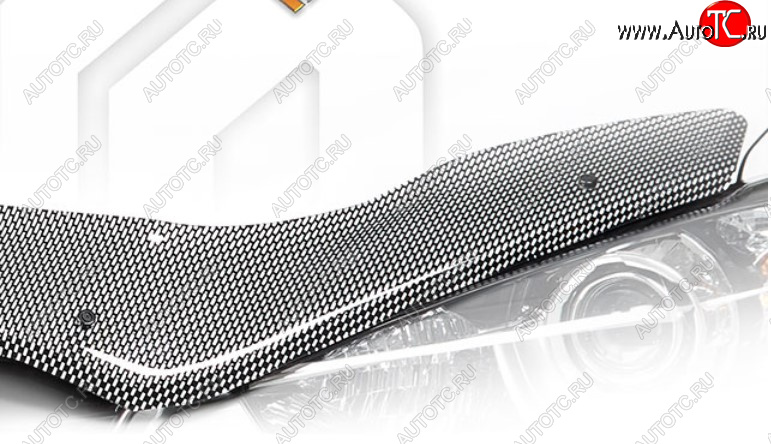 2 599 р. Дефлектор капота на CA-Plastic  KIA Rio  X (2020-2024) (Шелкография карбон-серебро)  с доставкой в г. Калуга