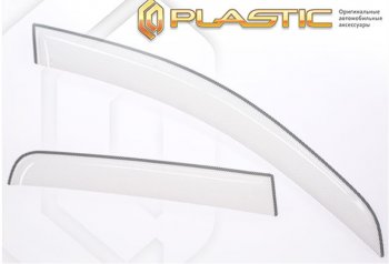 2 349 р. Дефлектора окон на CA-Plastic  KIA Rio  X (2020-2024) (Шелкография белая, Без хром молдинга)  с доставкой в г. Калуга. Увеличить фотографию 1