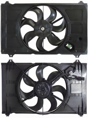 Вентилятор радиатора в сборе SAT KIA (КИА) Rio (Рио) ( 2 JB,  4 FB) (2005-2024) 2 JB, 4 FB дорестайлинг седан, дорестайлинг, хэтчбэк 5 дв., рестайлинг, хэтчбэк 5 дв., рестайлинг седан