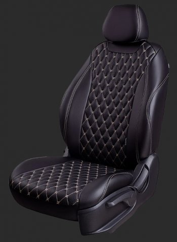 Чехлы для сидений Lord Autofashion Байрон (экокожа, спинка и сиденье 60/40, подлокотник, 3 Г-образных подголовника) KIA Sorento XM дорестайлинг (2009-2012)