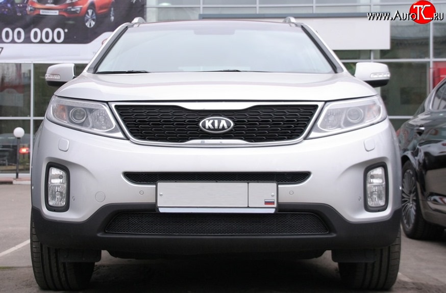 3 179 р. Сетка на бампер Novline KIA Sorento XM рестайлинг (2012-2015)  с доставкой в г. Калуга