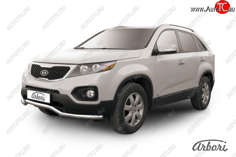 15 299 р. Защита переднего бампера Arbori (волна, нержавейка, 1 труба d57 mm). KIA Sorento XM дорестайлинг (2009-2012)  с доставкой в г. Калуга