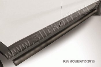 9 399 р. Защита порогов из труб d76 Slitkoff  KIA Sorento  XM (2009-2012) (Цвет: серебристый)  с доставкой в г. Калуга. Увеличить фотографию 1