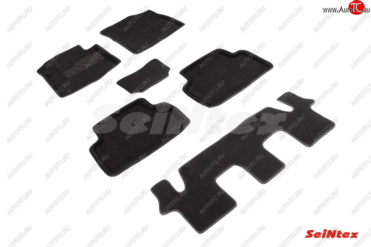4 999 р. Коврики в салон SEINTEX 3D ВОРС (комплект, 7 мест)  KIA Sorento  MQ4 (2020-2022) (Цвет: черный)  с доставкой в г. Калуга