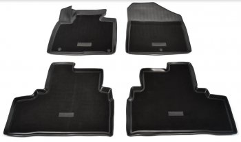 Комплект комбинированых ковриков в салон с повышенной износостойкостью Unidec (полиуретан, текстиль) KIA (КИА) Sorento (соренто)  UM/Prime (2014-2020) UM/Prime дорестайлинг, рестайлинг  (Черный)