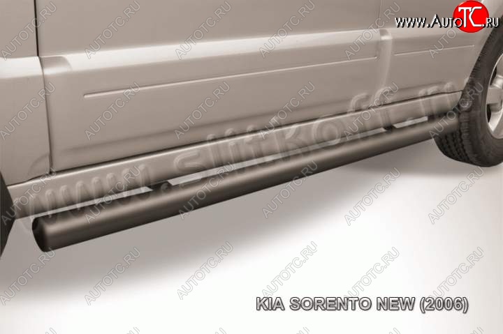 9 199 р. Защита порогов из труб d76 Slitkoff KIA Sorento BL рестайлинг (2006-2010) (Цвет: серебристый)  с доставкой в г. Калуга