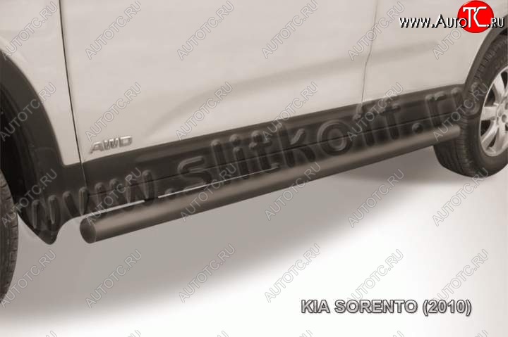 7 999 р. Защита порогов из труб d57 Slitkoff  KIA Sorento  XM (2009-2012) (Цвет: серебристый)  с доставкой в г. Калуга