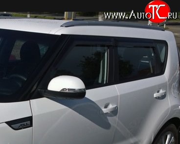 999 р. Комплект дефлекторов окон (ветровиков) 4 шт. Russtal KIA Soul PS дорестайлинг (2014-2016)  с доставкой в г. Калуга