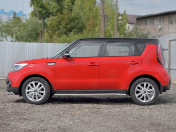 17 399 р. Защита порогов из круглой трубы диаметром 63 мм SLITKOFF v3  KIA Soul  PS (2014-2016) дорестайлинг  с доставкой в г. Калуга. Увеличить фотографию 3