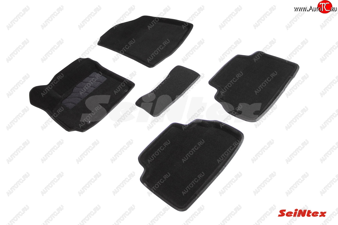 4 999 р. Комплект 3D ковриков в салон (ворсовые / чёрные) Seintex  KIA Soul  3 SK3 (2018-2024)  с доставкой в г. Калуга