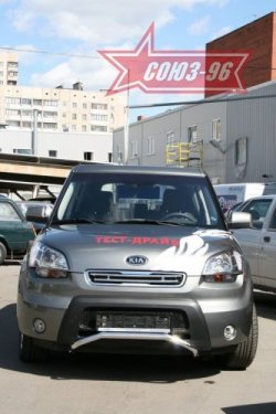 10 574 р. Защита переднего бампера Souz-96 (d42) KIA Soul AM дорестайлинг (2008-2011)  с доставкой в г. Калуга. Увеличить фотографию 2