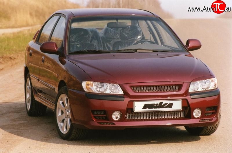 449 р. Реснички на фары Nika-Спорт KIA Spectra (2000-2009) (Неокрашенные)  с доставкой в г. Калуга