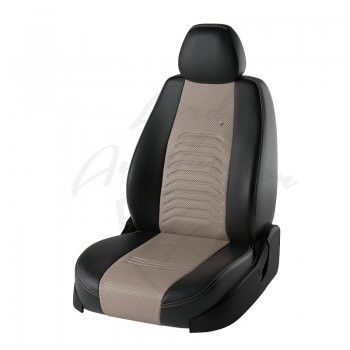 Чехлы для сидений Lord Autofashion Денвер (экокожа) KIA Sportage 4 QL дорестайлинг (2016-2018)  (Чёрный, вставка бежевая)