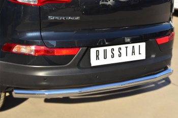 12 999 р. Защита заднего бампера (Ø63 мм, нержавейка) RUSSTAL KIA Sportage 3 SL рестайлинг (2014-2016)  с доставкой в г. Калуга. Увеличить фотографию 2