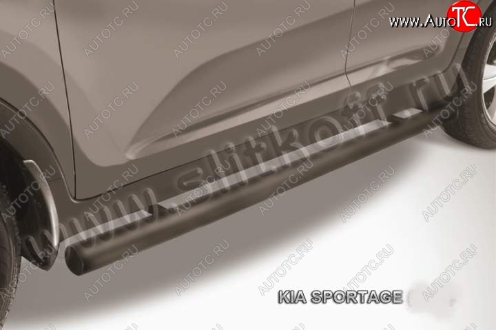 8 349 р. Защита порогов из труб d57 Slitkoff  KIA Sportage  2 JE,KM (2004-2008) (Цвет: серебристый)  с доставкой в г. Калуга