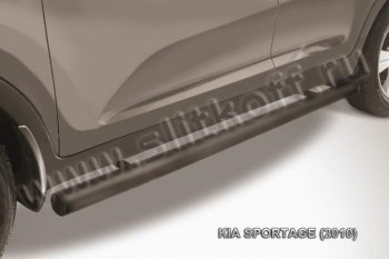 9 199 р. Защита порогов из труб d76 Slitkoff KIA Sportage 3 SL дорестайлинг (2010-2014) (Цвет: серебристый)  с доставкой в г. Калуга. Увеличить фотографию 1