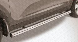 12 999 р. Защита порогов из круглой трубы диаметром 76 мм Slitkoff  KIA Sportage  3 SL (2010-2016) (Нержавейка, Полированная)  с доставкой в г. Калуга. Увеличить фотографию 1