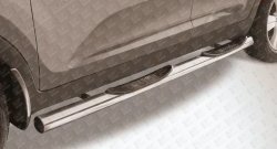 14 649 р. Защита порогов из трубы d76 мм с пластиковыми вставками для ног Slitkoff KIA Sportage 3 SL дорестайлинг (2010-2014) (Нержавейка, Полированная)  с доставкой в г. Калуга. Увеличить фотографию 1