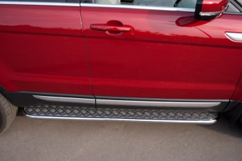 21 749 р. Пороги Russtal d42 с листом  Land Rover Range Rover Evoque  1 L538 (2011-2018) (лист алюминий, труба нержавейка)  с доставкой в г. Калуга. Увеличить фотографию 2
