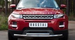Двойная защита переднего бампера из труб диаметром 63 и 42 мм (Prestige u Pure) Russtal Land Rover (Ленд) Range Rover Evoque (ранж)  1 L538 (2011-2015) 1 L538 дорестайлинг3 дв., дорестайлинг5 дв.