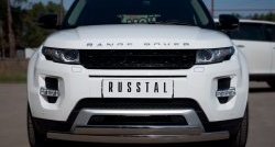 Защита переднего бампера (2 трубыØ75х42 мм, нержавейка) Russtal Land Rover Range Rover Evoque 1 L538 дорестайлинг 3 дв. (2011-2015)