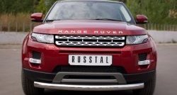 16 849 р. Одинарная защита переднего бампера диаметром 76 мм (Prestige u Pure) Russtal  Land Rover Range Rover Evoque  1 L538 (2011-2015)  с доставкой в г. Калуга. Увеличить фотографию 1
