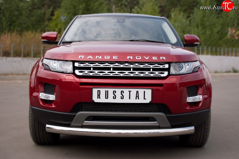 16 849 р. Одинарная защита переднего бампера диаметром 76 мм (Prestige u Pure) Russtal  Land Rover Range Rover Evoque  1 L538 (2011-2015)  с доставкой в г. Калуга