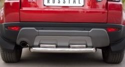 18 549 р. Защита заднего бампера (2 трубы Ø76 и 42 мм, нержавейка) Russtal  Land Rover Range Rover Evoque  1 L538 (2011-2015)  с доставкой в г. Калуга. Увеличить фотографию 1