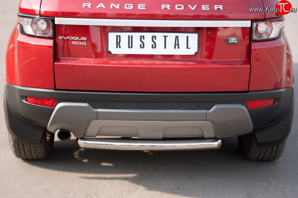 17 549 р. Одинарная защита заднего бампера из трубы диаметром 63 мм (Prestige u Pure) Russtal  Land Rover Range Rover Evoque  1 L538 (2011-2015)  с доставкой в г. Калуга