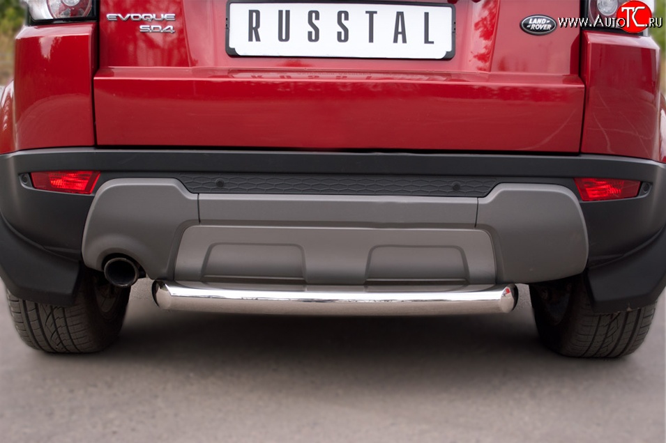 15 999 р. Одинарная защита заднего бампера из трубы диаметром 76 мм (Prestige u Pure) Russtal  Land Rover Range Rover Evoque  1 L538 (2011-2015)  с доставкой в г. Калуга