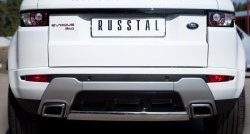 18 549 р. Защита заднего бампера (Ø75x42 мм, нержавейка, Dynamic) Russtal  Land Rover Range Rover Evoque  1 L538 (2011-2015)  с доставкой в г. Калуга. Увеличить фотографию 1