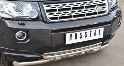 19 649 р. Защита переднего бампера (2 трубыØ63 и 42 мм, нержавейка) Russtal Land Rover Freelander L359 дорестайлинг (2006-2010)  с доставкой в г. Калуга. Увеличить фотографию 3
