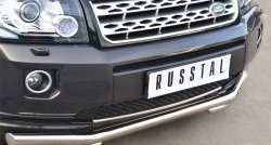 19 999 р. Защита переднего бампера (Ø63 мм с углами, нержавейка) Russtal  Land Rover Freelander  L359 (2006-2010)  с доставкой в г. Калуга. Увеличить фотографию 2