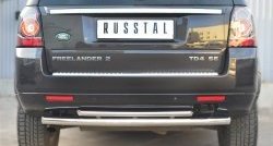 15 299 р. Защита заднего бампера (Ø63 и 42 мм, нержавейка) Russtal  Land Rover Freelander  L359 (2006-2010)  с доставкой в г. Калуга. Увеличить фотографию 1