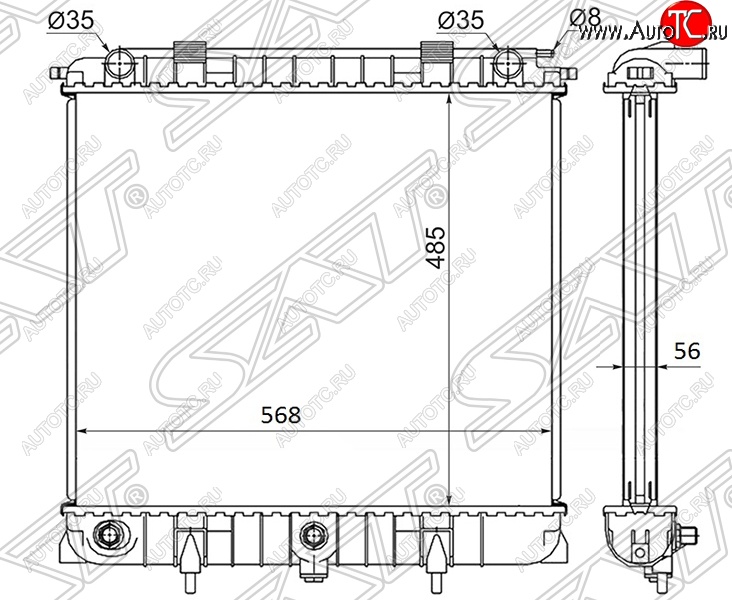 15 799 р. Радиатор двигателя SAT (пластинчатый, 2.5TD, МКПП/АКПП)  Land Rover Range Rover  2 P38A (1994-2002)  с доставкой в г. Калуга